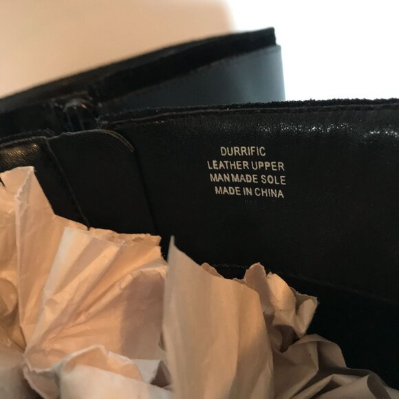 AEROSOLES Wedge Knee HIgh Black Suede Boots Womens 9.5 - Picture 10 of 12